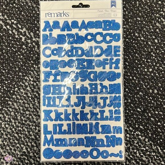 American Crafts Friends Glitter Dimensional Blue Sticker, NWT - Picture 1 of 1